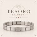 18-Link Silver Matte Italian Charm Base Bracelet