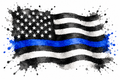EXCLUSIVE Police Blue Line Flag Italian Charm Link - PREORDER