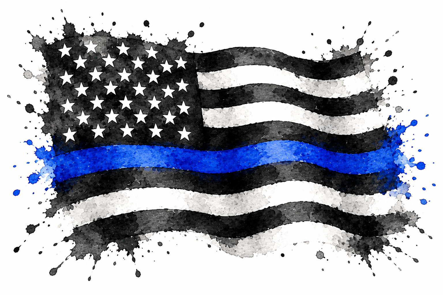 EXCLUSIVE Police Blue Line Flag Italian Charm Link - PREORDER
