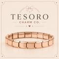 18-Link Rose Gold Italian Charm Base Bracelet