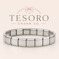 18-Link Silver Italian Charm Base Bracelet