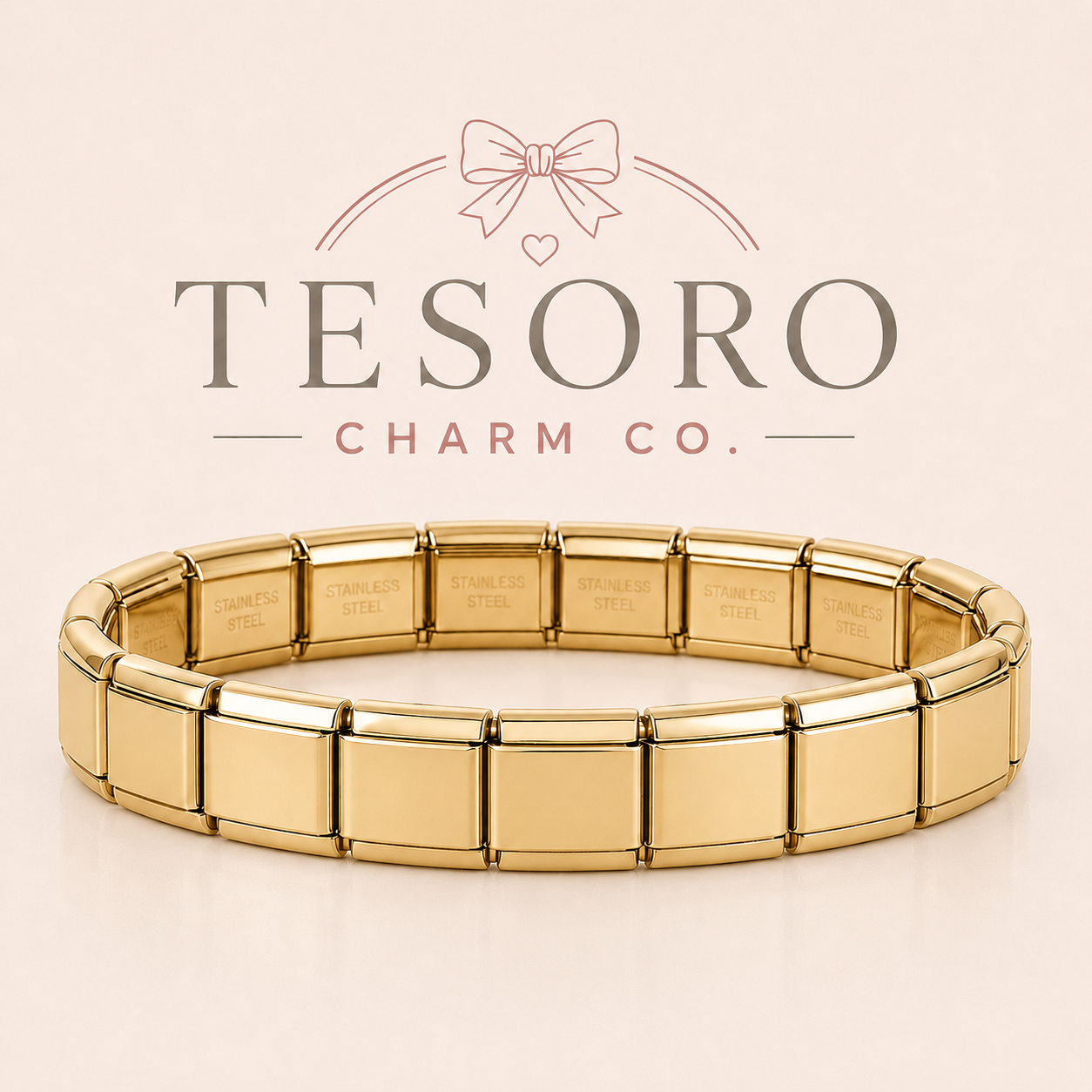 18-Link Gold Italian Charm Base Bracelet