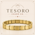 18-Link Golden Matte Italian Charm Base Bracelet