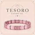 18-Link Light Pink Matte Italian Charm Base Bracelet