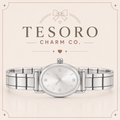 15-Link Silver Italian Charm Base Bracelet with Oval Watch Face