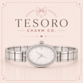 15-Link Silver Italian Charm Base Bracelet with Oval Watch Face