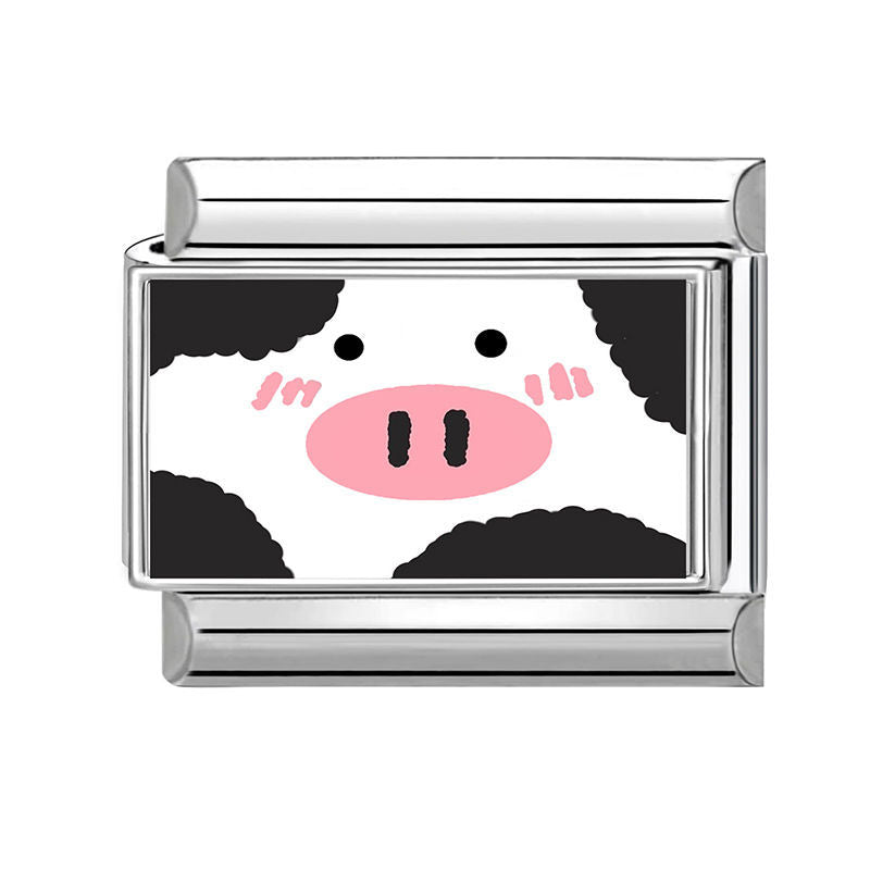 Cow Face Italian Charm Link