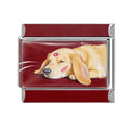 Red Sleeping Dog Charm Link