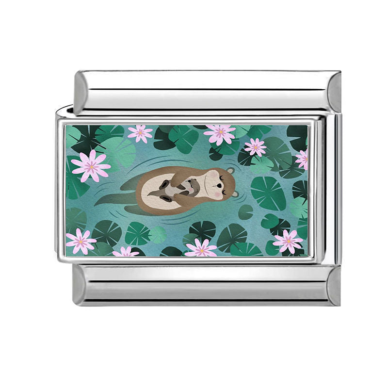 Swimming Otter Charm Link