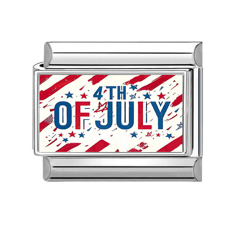 Message " 4th of July " Charm Link