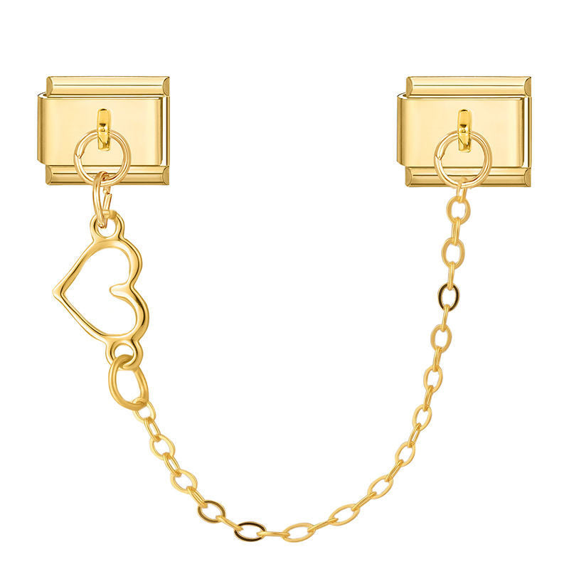 Heart Cable Chain Charm Link