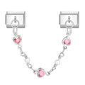 Pink Heart Chain Charm Link
