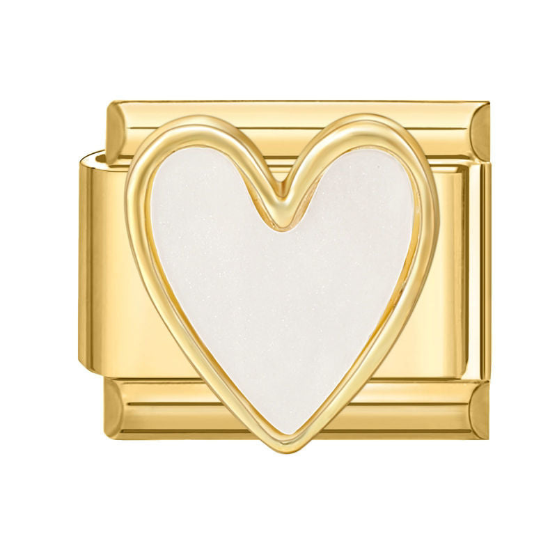 Pearl Heart Charm Link