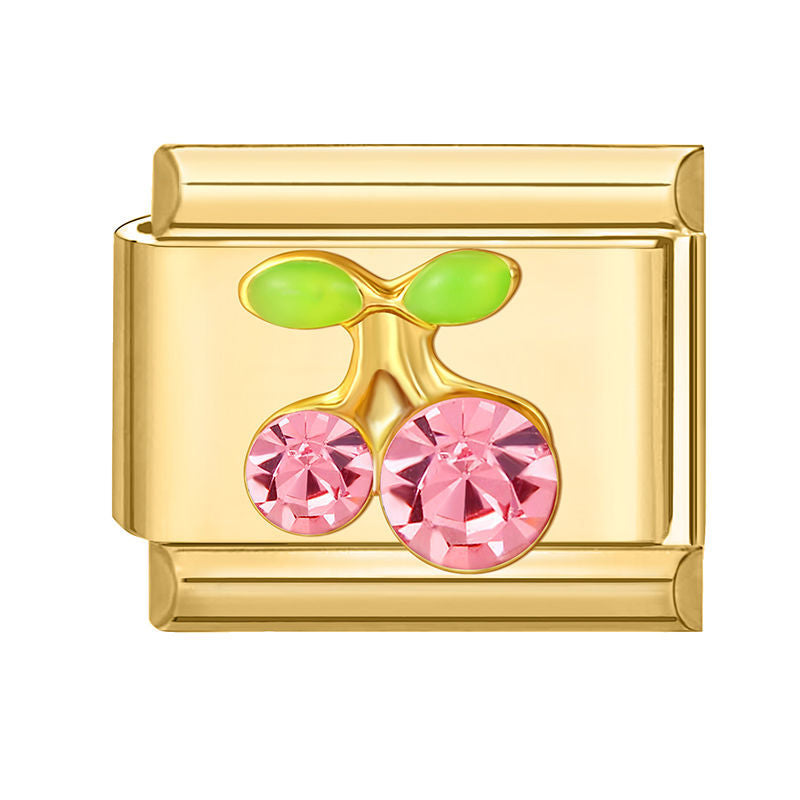 Cherry Crystal Charm Link