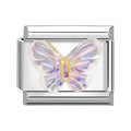 Purple Glass Butterfly Charm Link