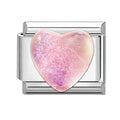 Pink Bubble Heart Charm Link