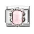 Pink Rhinestone Charm Link
