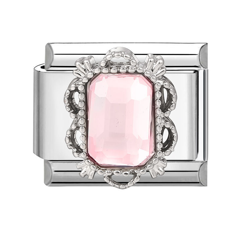 Pink Rhinestone Charm Link