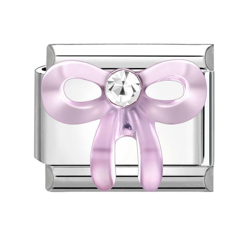 Purple Bow Charm Link