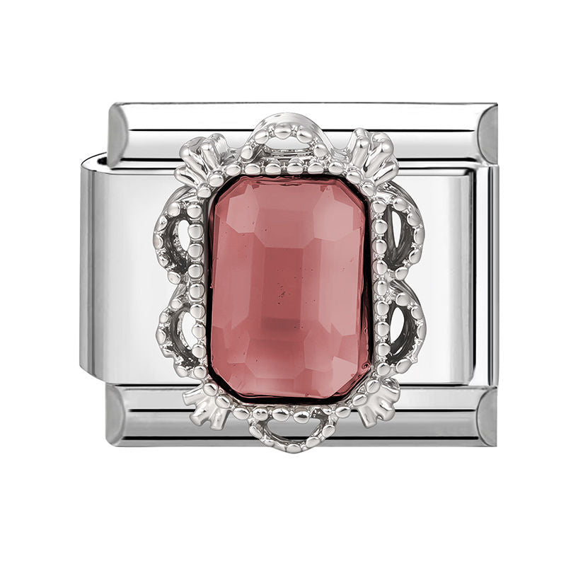 Wine Red Rhinestone Charm Link