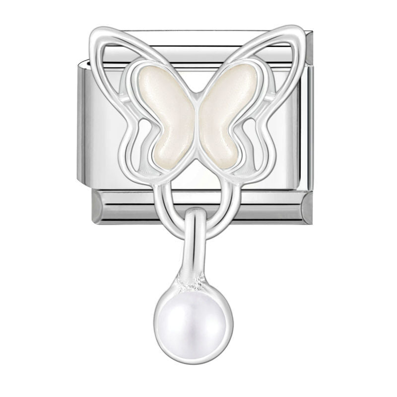 Pearl Butterfly Charm Link