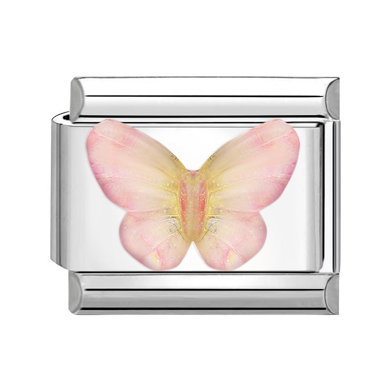 Pink Butterfly Charm Link