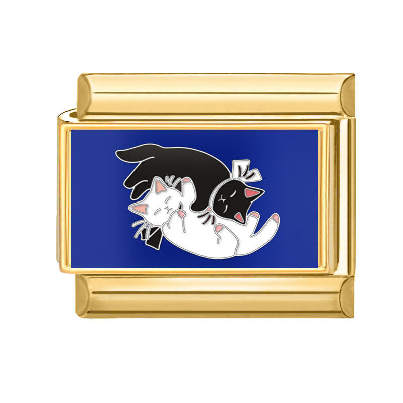 Blue Cats Charm Link