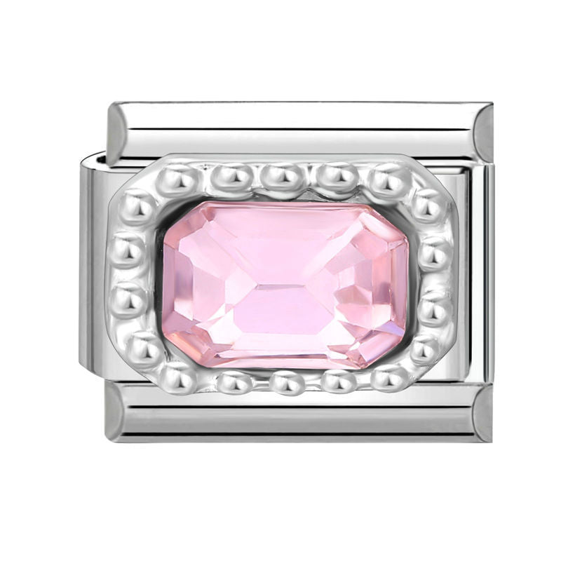 Pink Rhinestone Charm Link