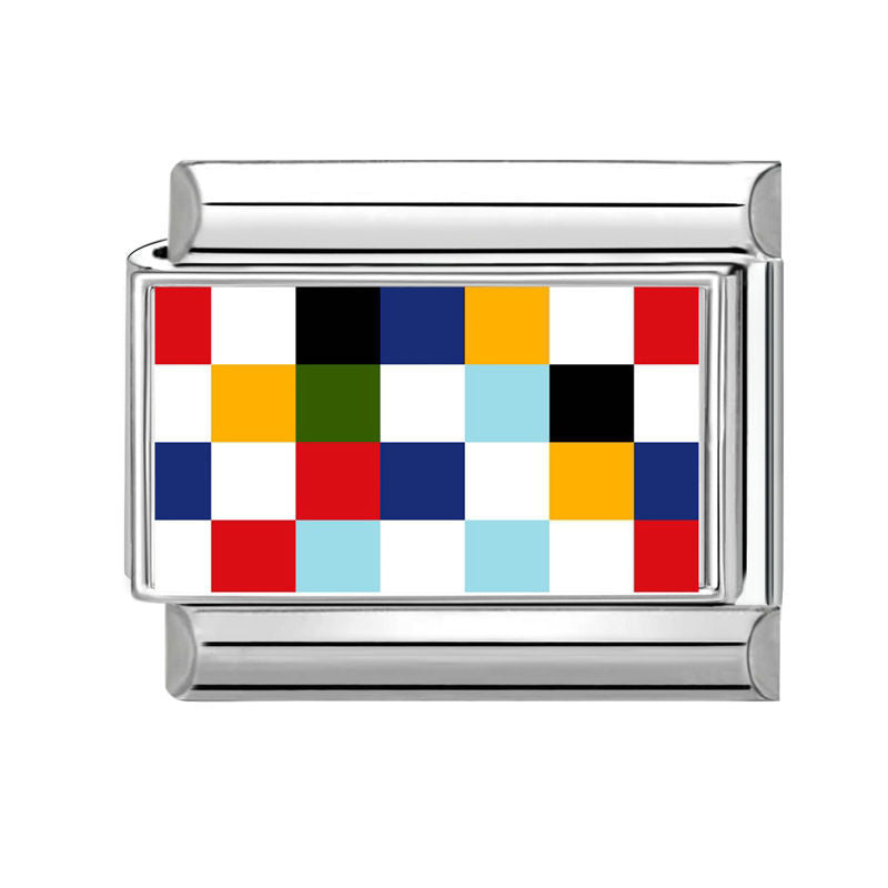 Multicolor Checkered Charm Link