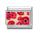 Red Flowers Charm Link