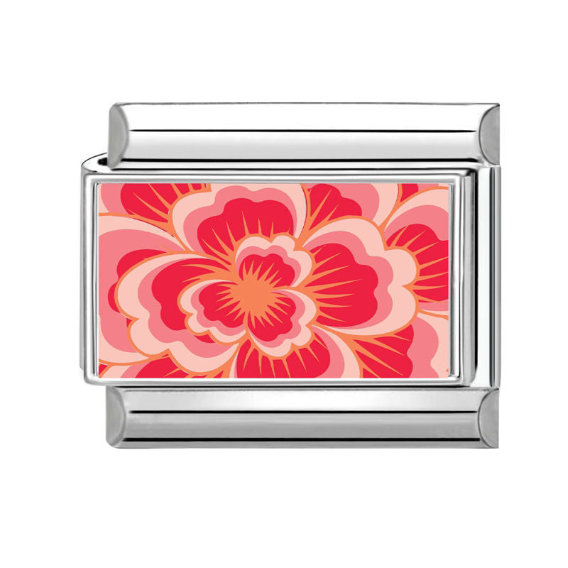 Pink Flower Charm Link