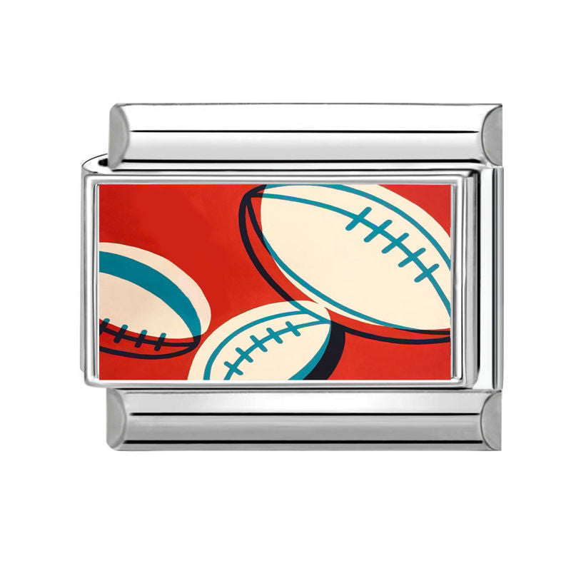 Red Football Charm Link