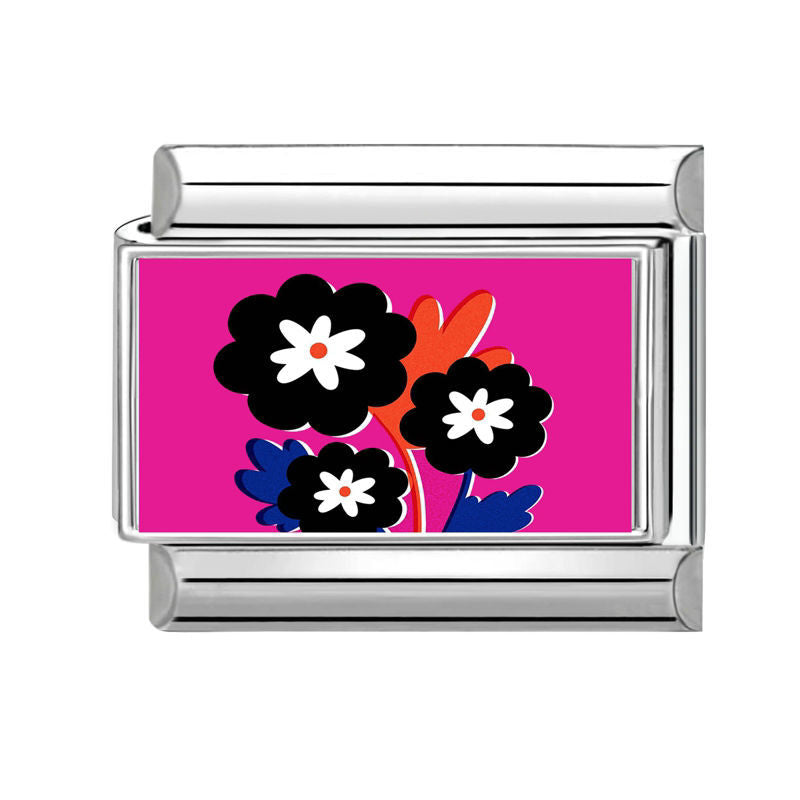 Multicolor Flower Art Charm Link