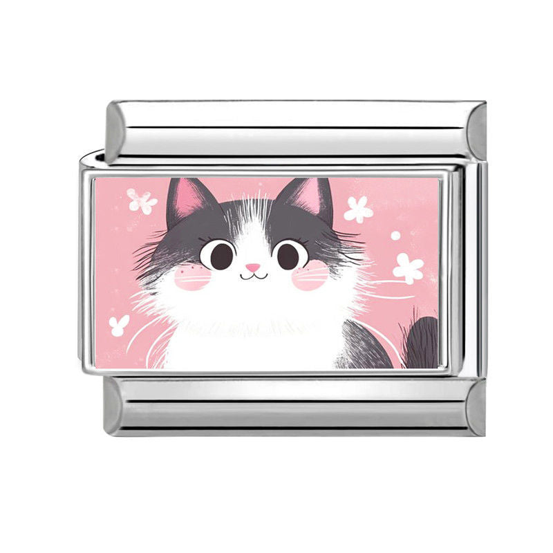 Pink Cat Charm Link