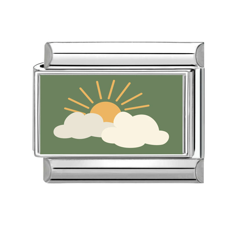 Green Sun Charm Link