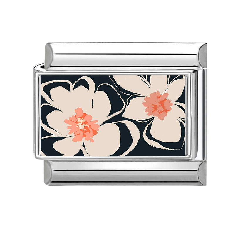 Beige Flowers Charm Link