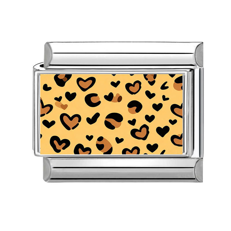 Cheetah Heart Charm Link