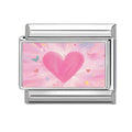 Pink Heart Charm Link