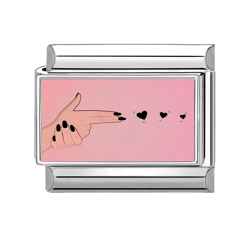 Finger Heart Charm Link