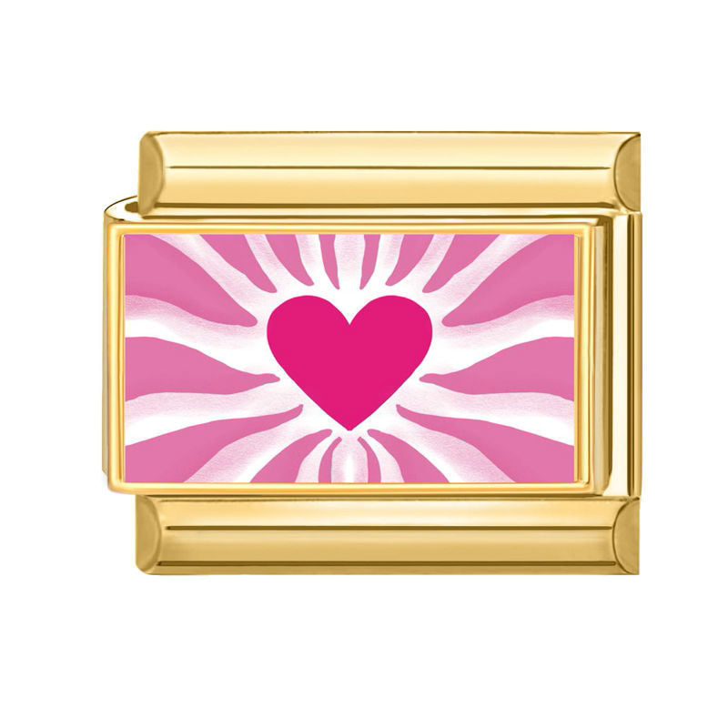 Pink Heart Charm Link