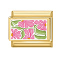 Pink Flowers Charm Link