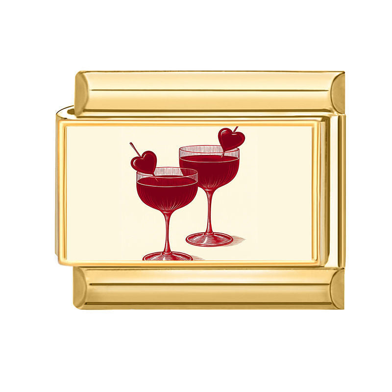 Wine Glasses Charm Link
