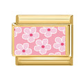Pink Flowers Charm Link