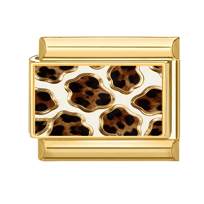 Coffee Leopard Charm Link