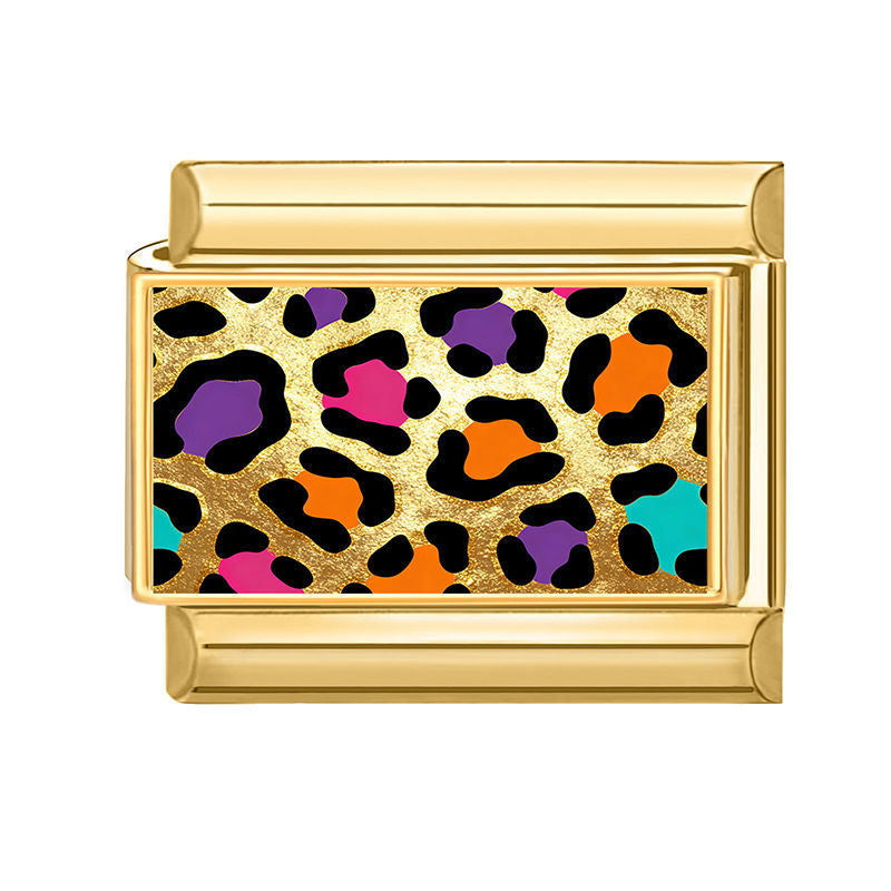 Multicolor Leopard Charm Link