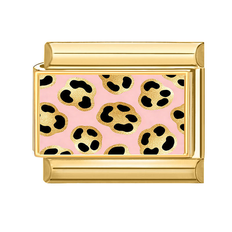 Pink Leopard Charm Link