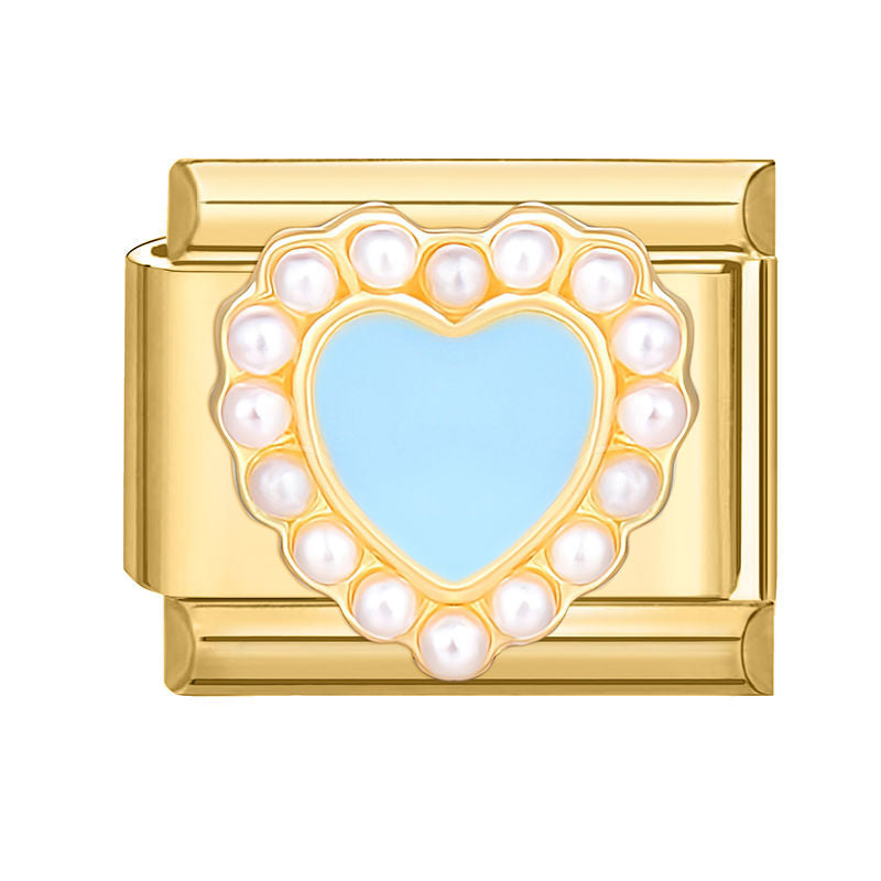 Turquoise Heart Charm Link