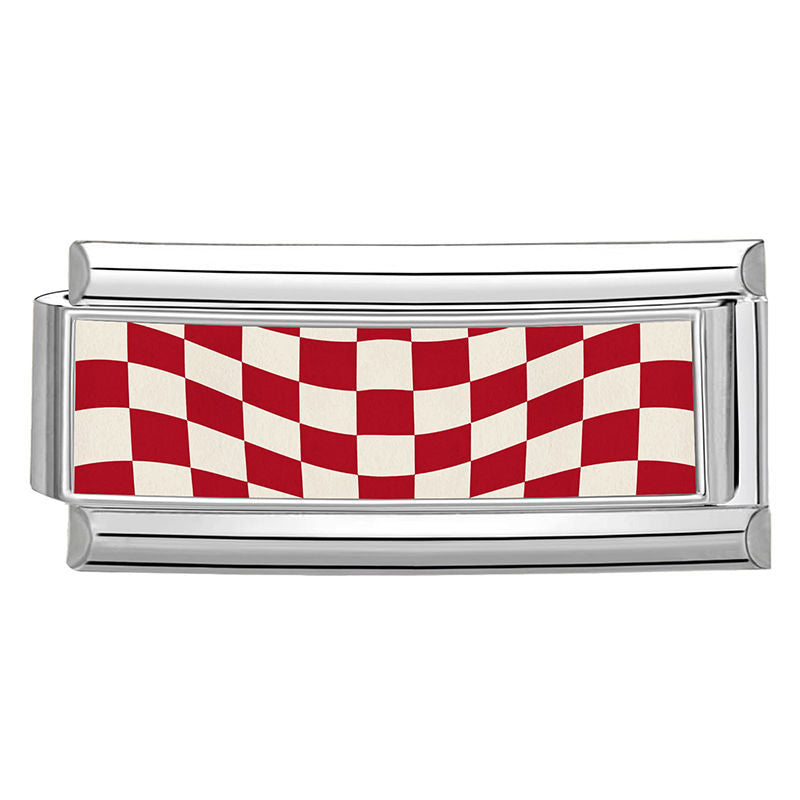 Extended Red Checker Charm Link