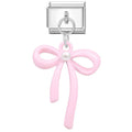 Pink Bow Dangle Charm Link