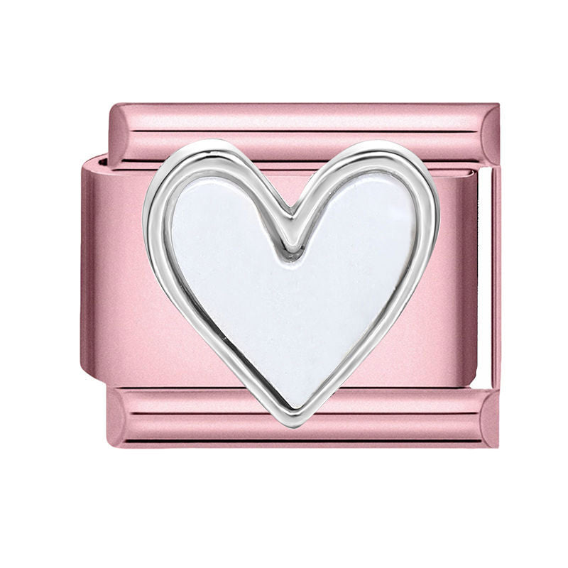 Pearl Heart Charm Link